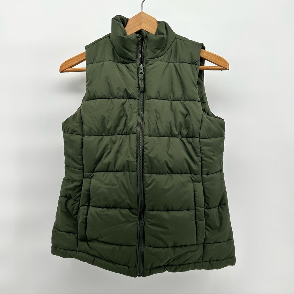 Amazon Essentials Women's Army Green Puffy Vest Sz Small NWOT